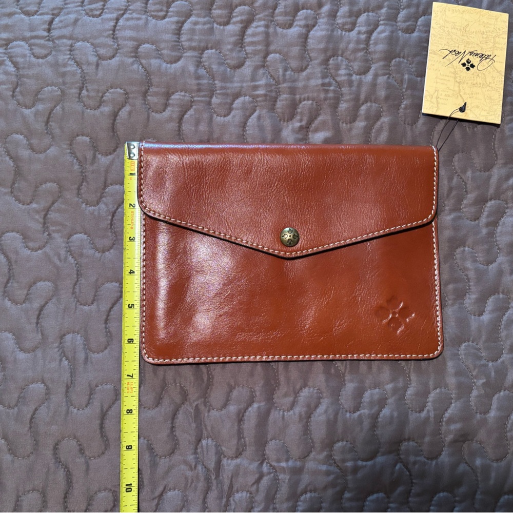 Patricia Nash TAN Italian leather, pouch for a mini iPad or other electronics